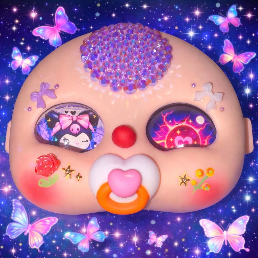 BB3 400% Face glass eyes with Heart Pacifier bedazzled update photo coming